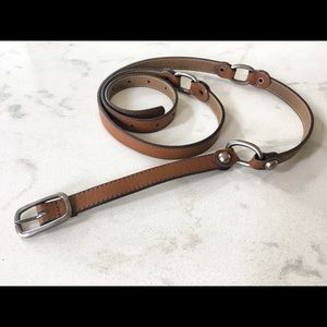 Brown leather double wrap belt